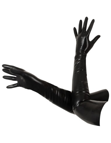 Gants longs en latex Tenue Bdsm Noirs