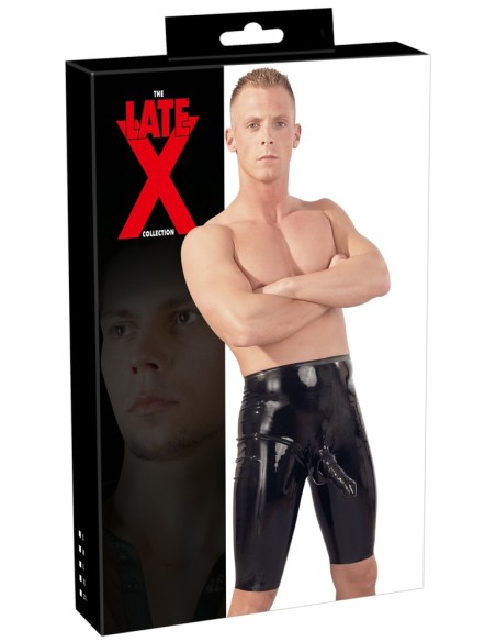 Short Cycliste en latex avec gaine pénis
