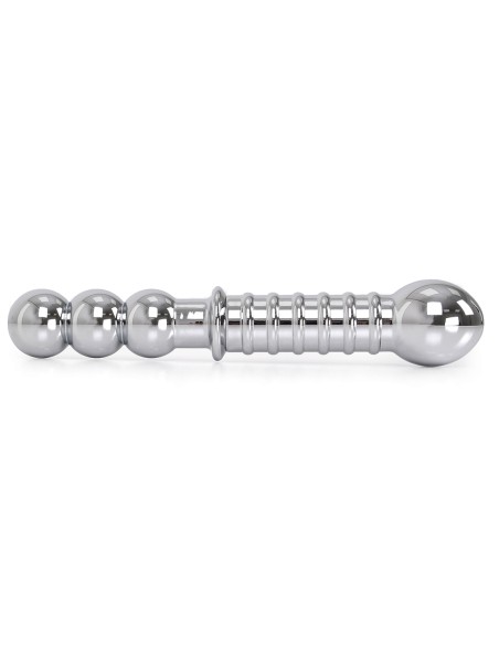 Double gode en métal Ribbed 19 x 3.5 cm Double gode en métal Ribbed 19 x 3.5 cm