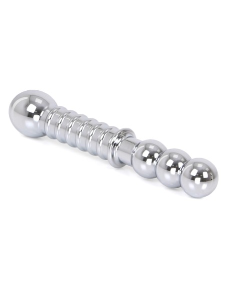 Double gode en métal Ribbed 19 x 3.5 cm Double gode en métal Ribbed 19 x 3.5 cm