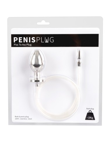 Plug Penis avec plug anal pour jeu Uro