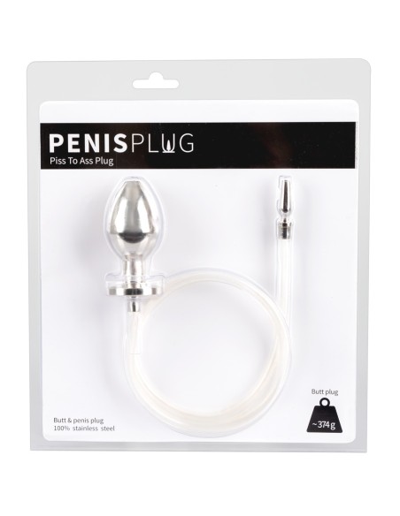 Plug Penis avec plug anal pour jeu Uro