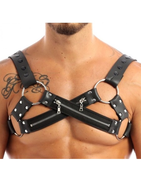 Harnais en néoprène Cross Body Zip Noir