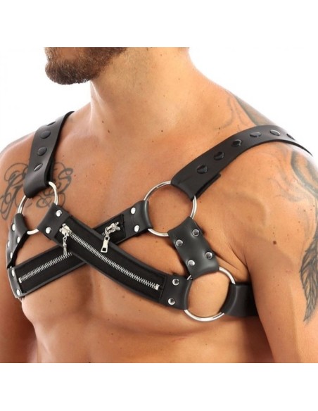 Harnais en néoprène Cross Body Zip Noir