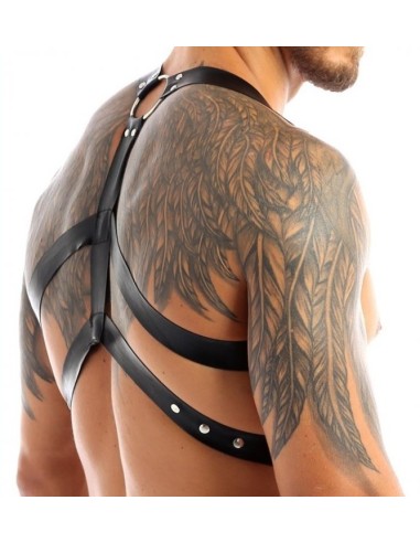 Harnais lanières Fines Thin Chest Simili Noir