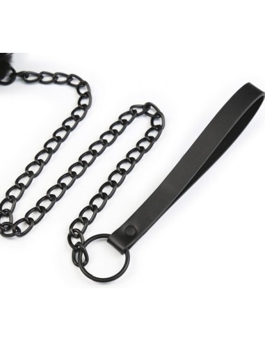 Collier et Laisse Ball Top Noir