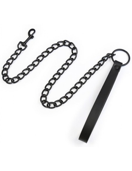 Collier et Laisse Ball Top Noir