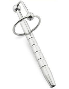 Plug Penis percé Pen Strie 12cm - Diamètre 10mm