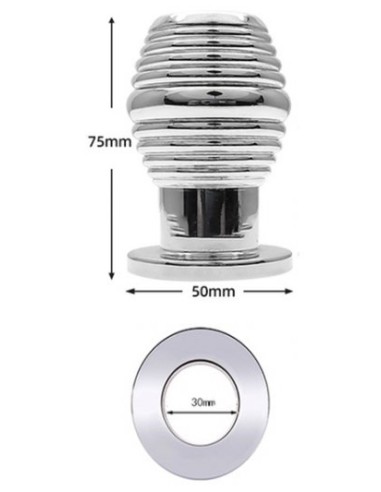 Plug Tunnel en métal Thread Hollow L 7 x 4.8cm