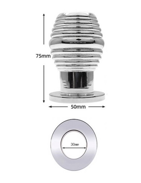 Plug Tunnel en métal Thread Hollow L 7 x 4.8cm