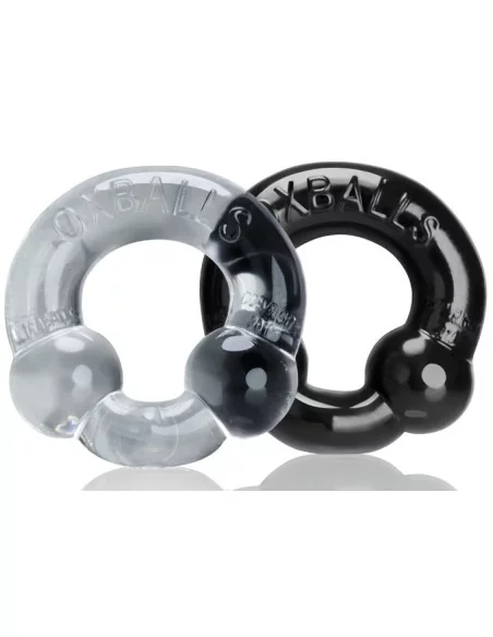 Oxballs ULTRABALLS 2 Pack Cockring Black-Clear