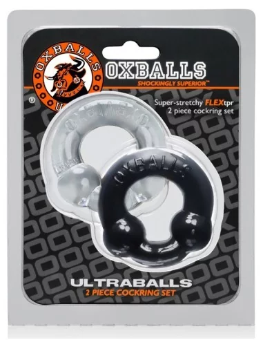 Oxballs ULTRABALLS 2 Pack Cockring Black-Clear