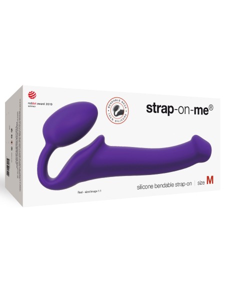 Gode + plug STRAP-ON-ME Bendable M 16 x 4 cm Violet Gode + plug STRAP-ON-ME Bendable M 16 x 4 cm Violet