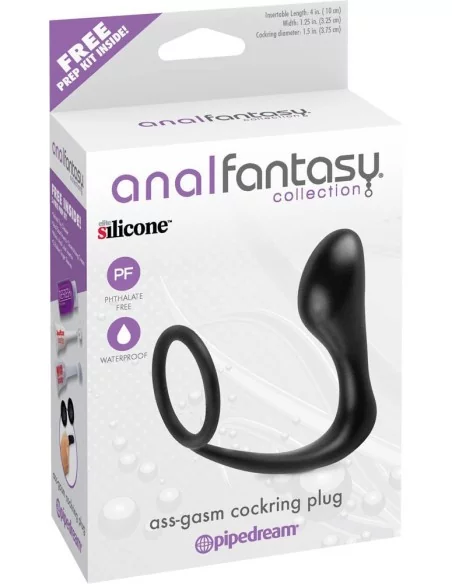 Ass Gasm Plug et Cockring 10 x 3.2 cm Noir Ass Gasm Plug et Cockring 10 x 3.2 cm Noir
