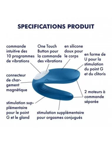 Vibro Partner Whale 6 x 2.3 cm Bleu
