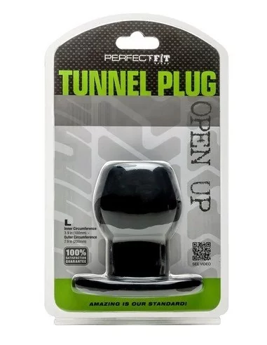 Ass Tunnel Plug Silicone Noir Large 7.6 x 6.2 cm