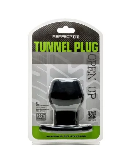 Ass Tunnel Plug Silicone Noir Large 7.6 x 6.2 cm