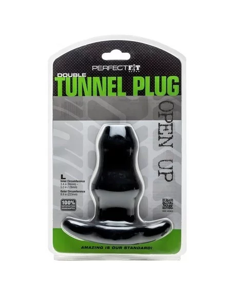 Double Tunnel Plug Noir Large12 x 7 cm Double Tunnel Plug Noir Large12 x 7 cm