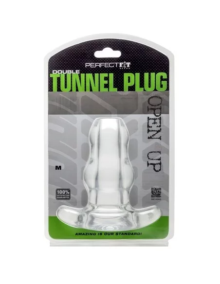 Double Tunnel Plug Transparent Medium 9.5 x 5.2 cm