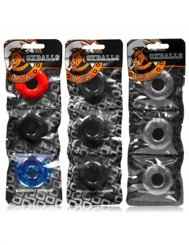 Pack de 3 mini cockrings Oxballs Gris