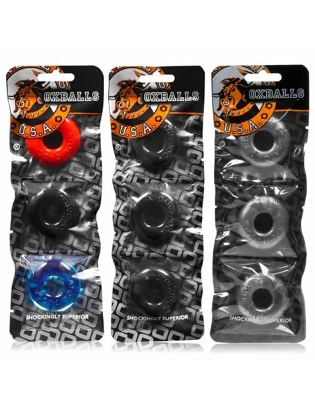 Pack de 3 mini cockrings Oxballs Gris