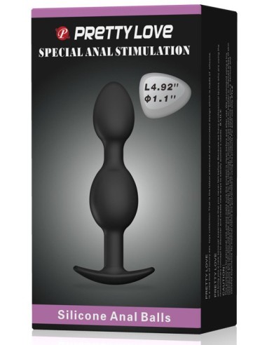 Double Heavy Balls Silicone Butt Plug 12.5 x 3.3 cm