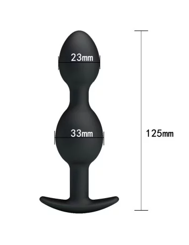Double Heavy Balls Silicone Butt Plug 12.5 x 3.3 cm