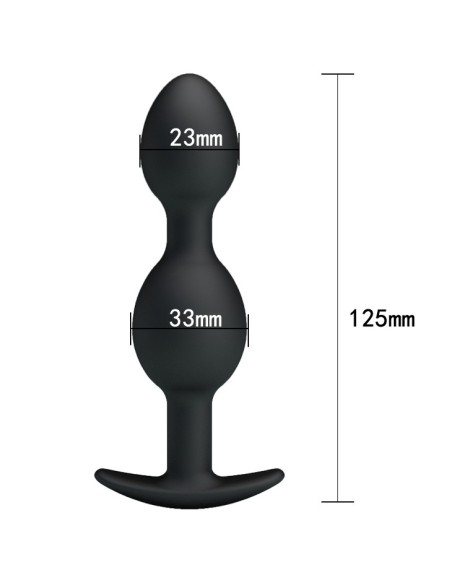 Double Heavy Balls Silicone Butt Plug 12.5 x 3.3 cm