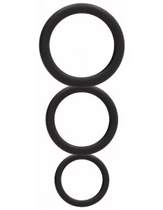 Set de 3 cockrings noirs en silicone