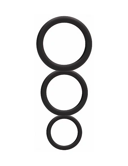 Set de 3 cockrings noirs en silicone
