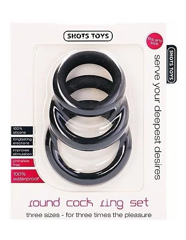 Set de 3 cockrings noirs en silicone