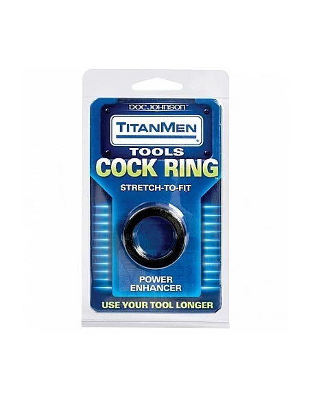 Cock ring TitanMen Stretch Noir 25mm