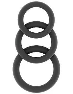 Lot de 3 cockrings Silicone Sono n°25 Gris