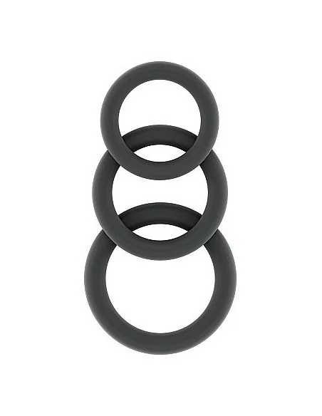 Lot de 3 cockrings Silicone Sono n°25 Gris Lot de 3 cockrings Silicone Sono n°25 Gris