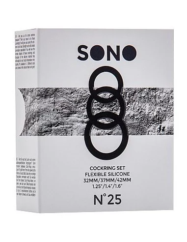 Lot de 3 cockrings Silicone Sono n°25 Gris