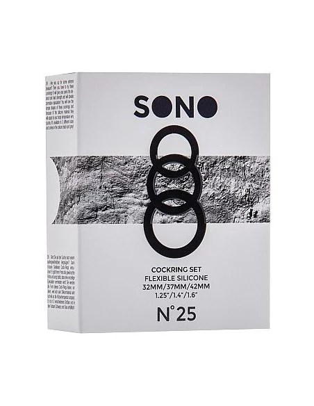 Lot de 3 cockrings Silicone Sono n°25 Gris Lot de 3 cockrings Silicone Sono n°25 Gris