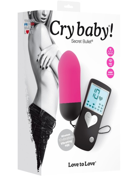 Oeuf vibrant sans fil Cry Baby 7.5 x 3 cm Rose