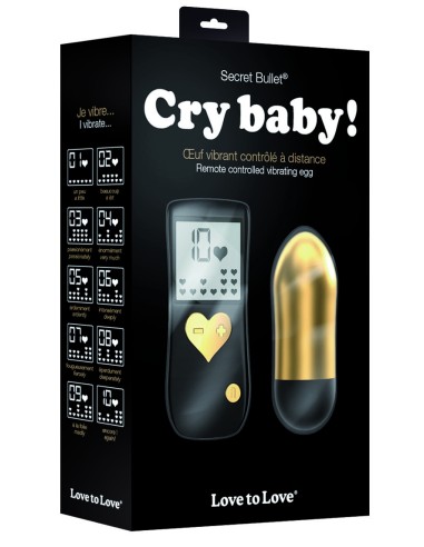 Oeuf Vibrant sans fil Cry Baby 7.5 x 3 cm Gold