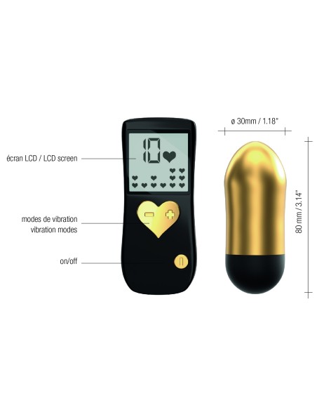 Oeuf Vibrant sans fil Cry Baby 7.5 x 3 cm Gold