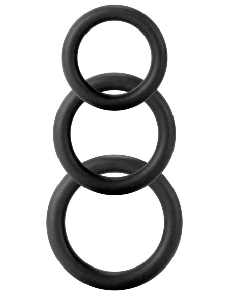 Lot de 3 cockrings Twiddle Noir