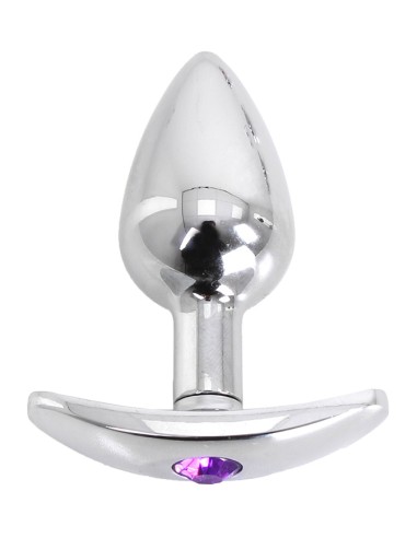 Plug Bijou anal avec base arrondie Curve 6 x 2.8 cm - Bijou Violet