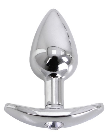 Plug Bijou anal avec base arrondie Curve 6 x 2.8 cm - Bijou transparent