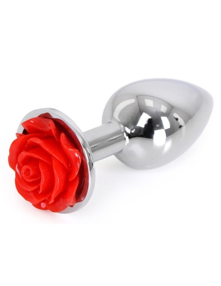 Plug Bijou anal Alu avec Rose 6 x 2.8 cm