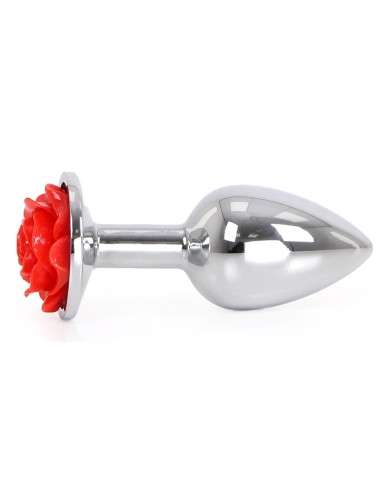 Plug Bijou anal Alu avec Rose 6 x 2.8 cm