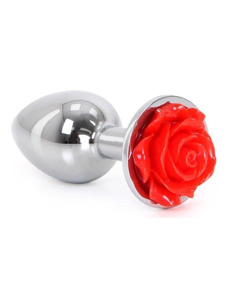 Plug Bijou anal Alu avec Rose 6 x 2.8 cm