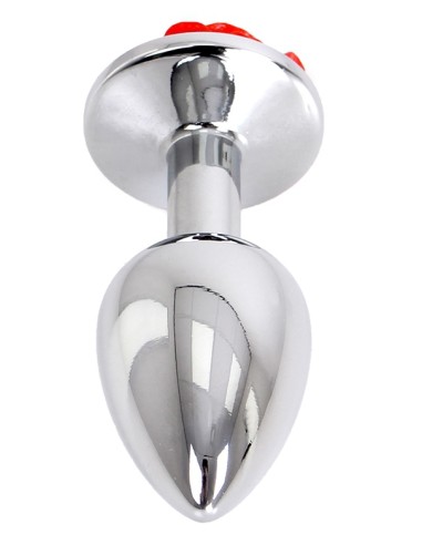 Plug Bijou anal Alu avec Rose 6 x 2.8 cm