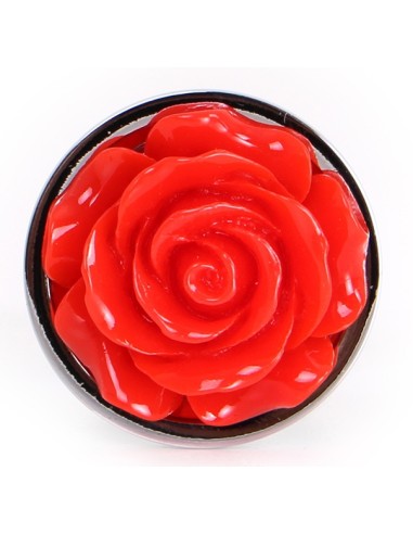 Plug Bijou anal Alu avec Rose 6 x 2.8 cm
