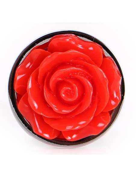 Plug Bijou anal Alu avec Rose 6 x 2.8 cm