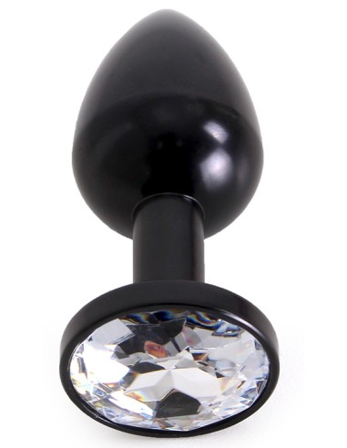 Plug Bijou Anal Alu Gem light 6 x 2.8 cm Noir