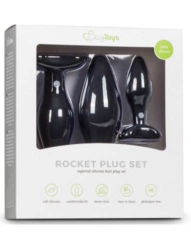Kit de 3 plugs silicone Rocket Noirs